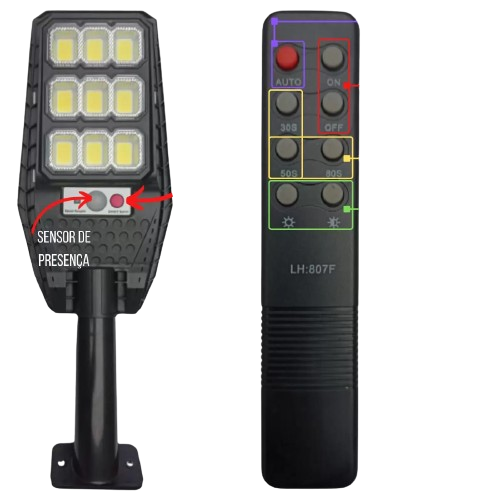 LÁMPARA SOLAR LED PARA EXTERIOR CON SENSOR DE MOVIMIENTO